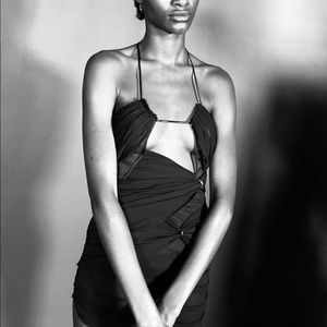 Nensi Dojaka Silk Chiffon Asymmetric Dress